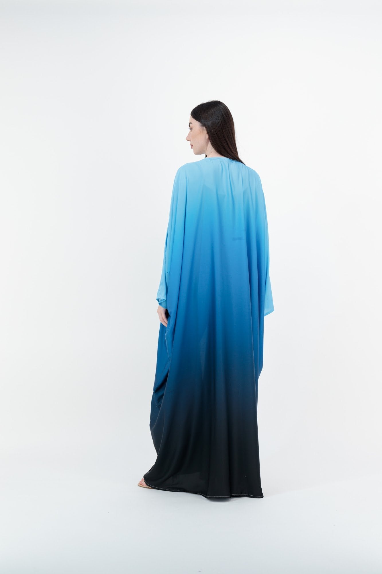 Ombre Satin abaya back