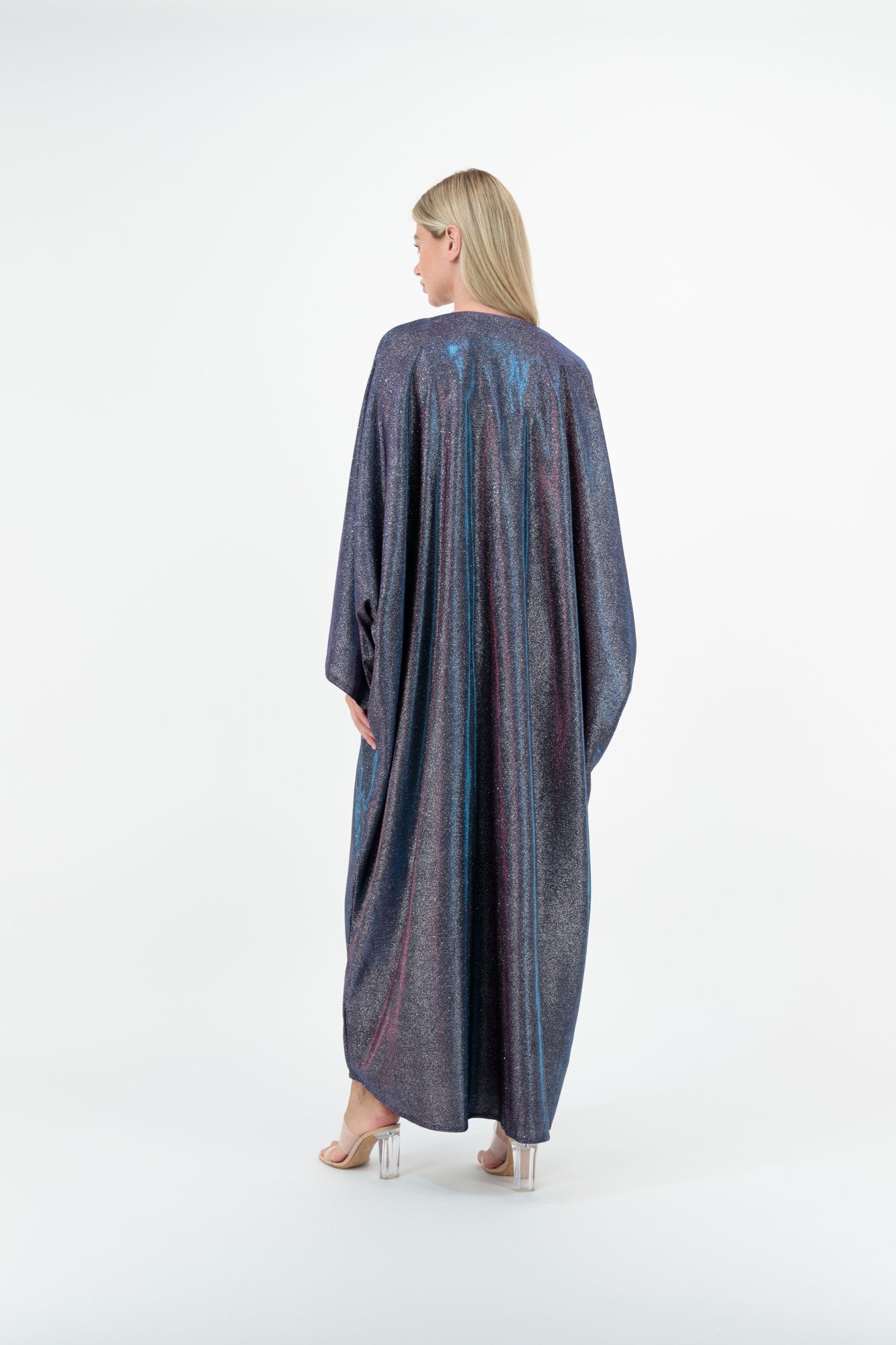 Multi Shimmer Stripe abaya back