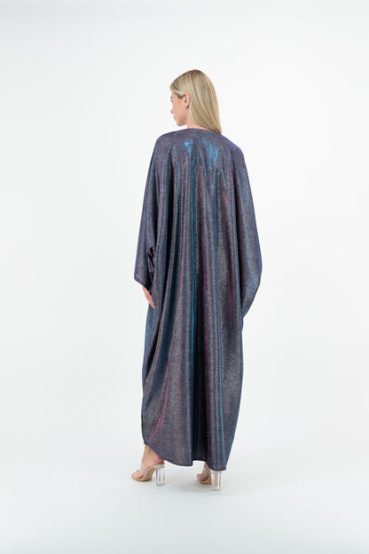 Multi Shimmer Stripe abaya back