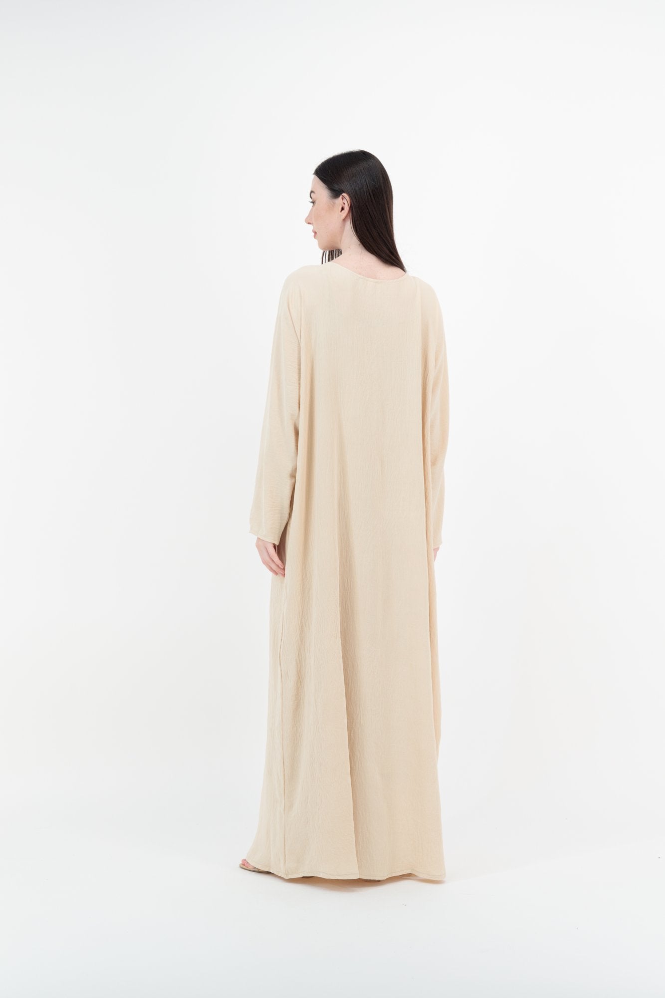 Nude Linen abaya back