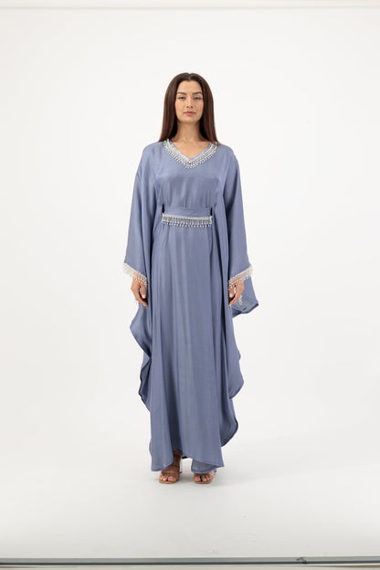 Sultana abaya colour-blue-front
