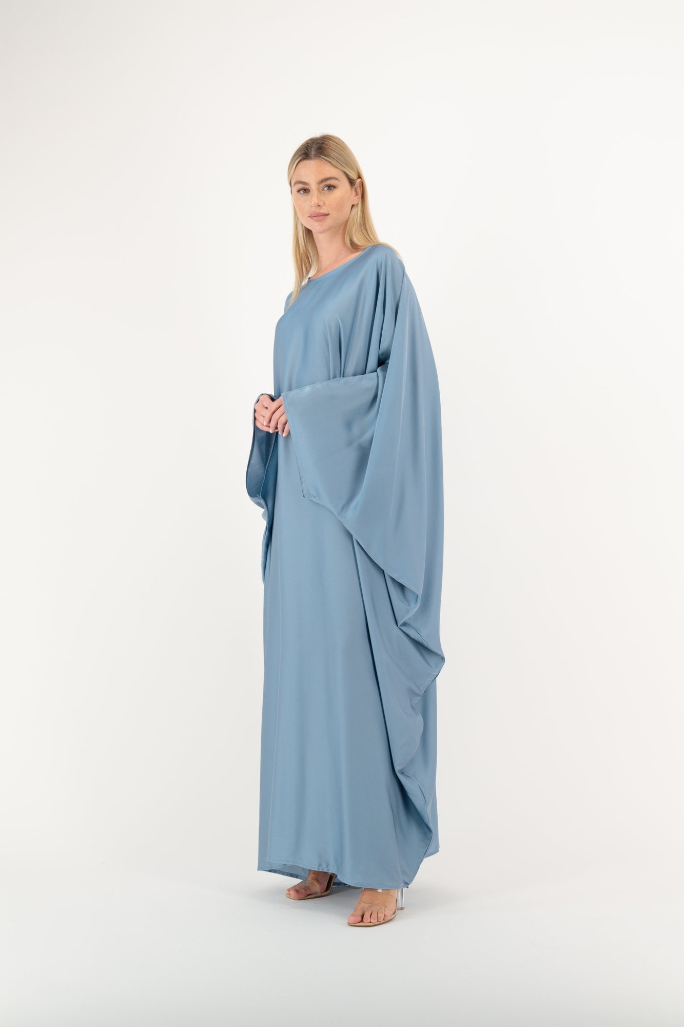 Silk Butterfly abaya colour-blue-front