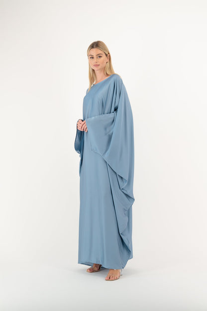 Silk Butterfly abaya colour-blue-front
