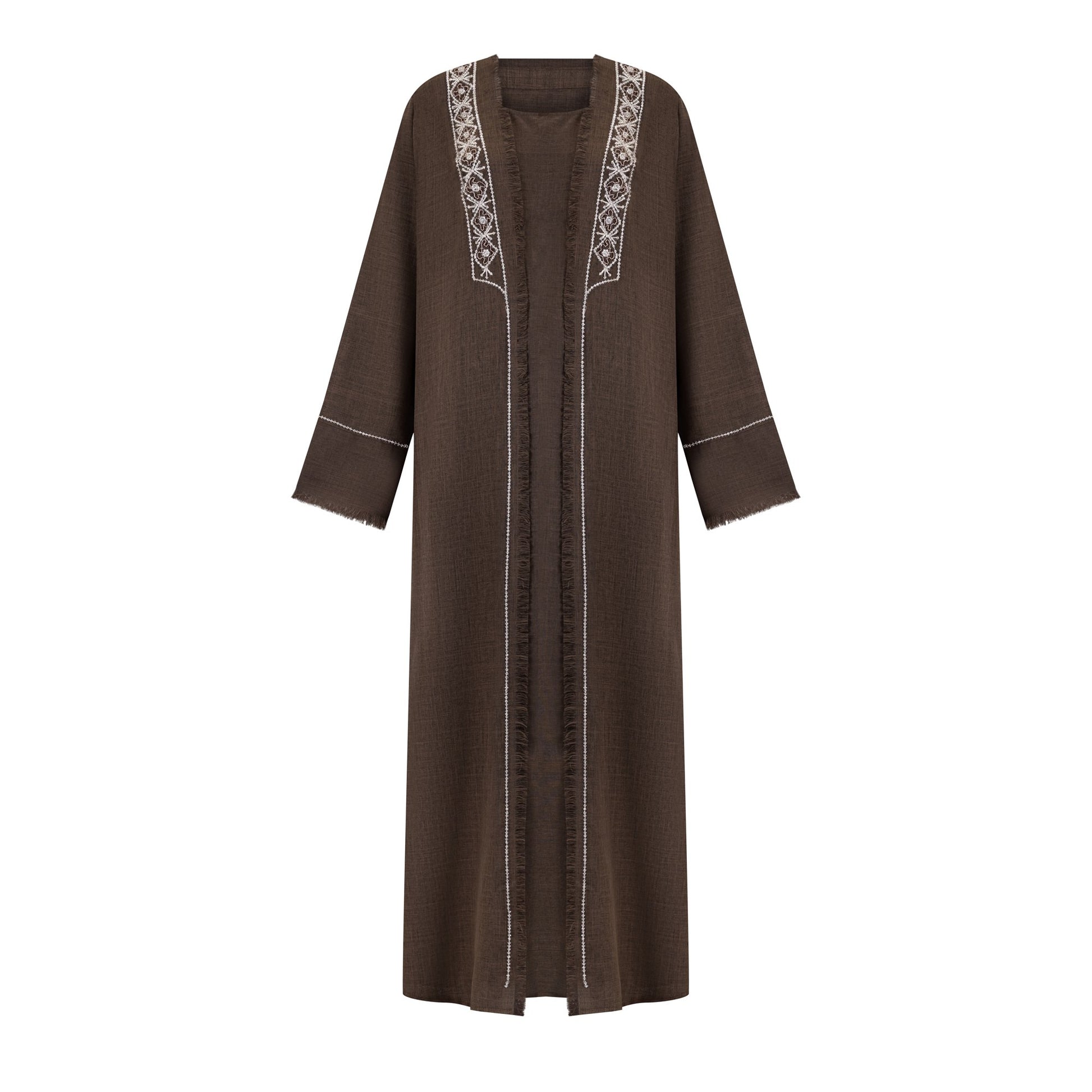 Ruya abaya colour-brown-front