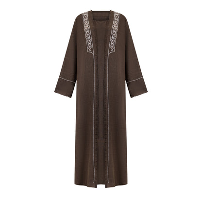 Ruya abaya colour-brown-front