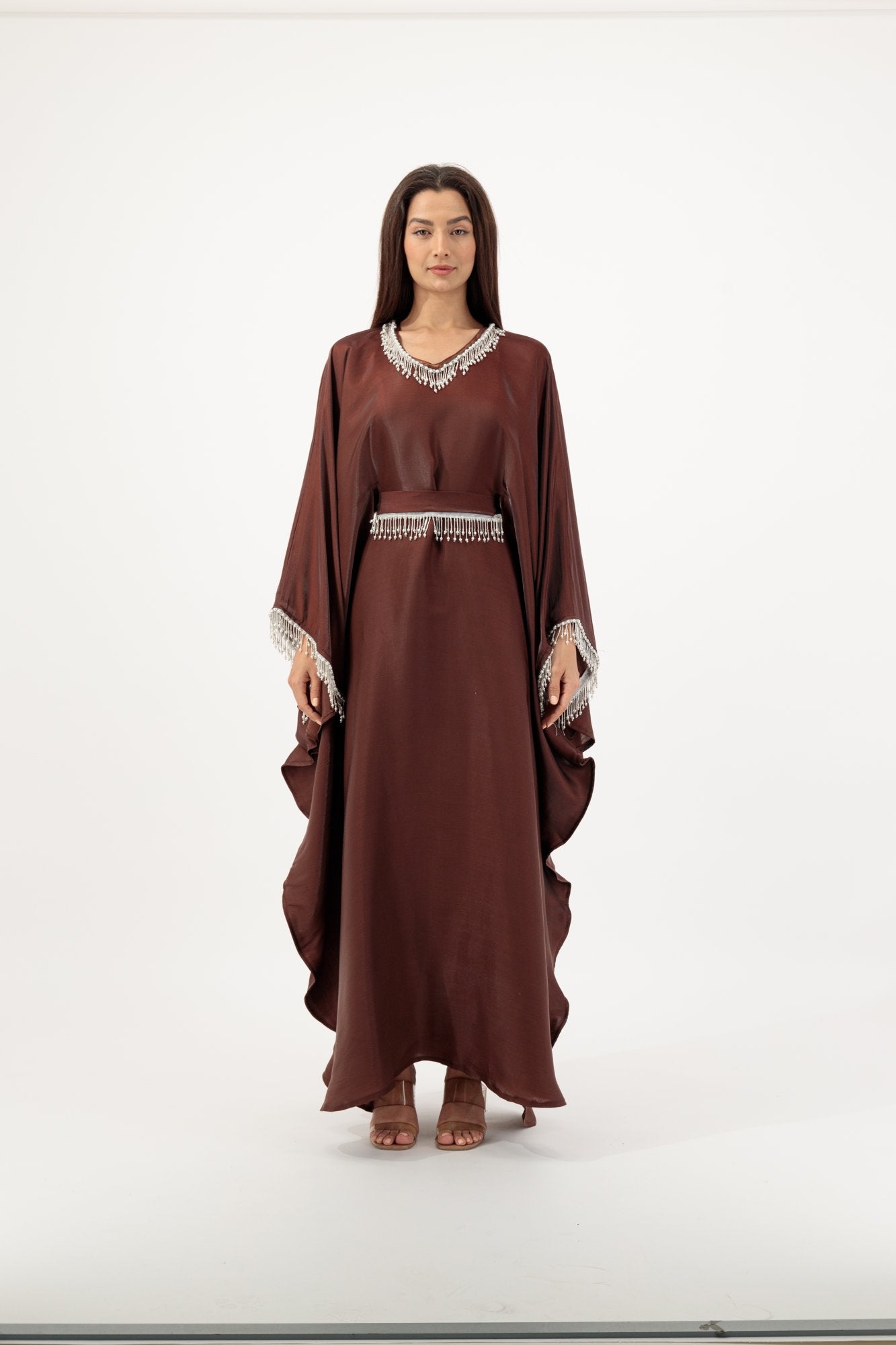Sultana abaya colour-brown-front