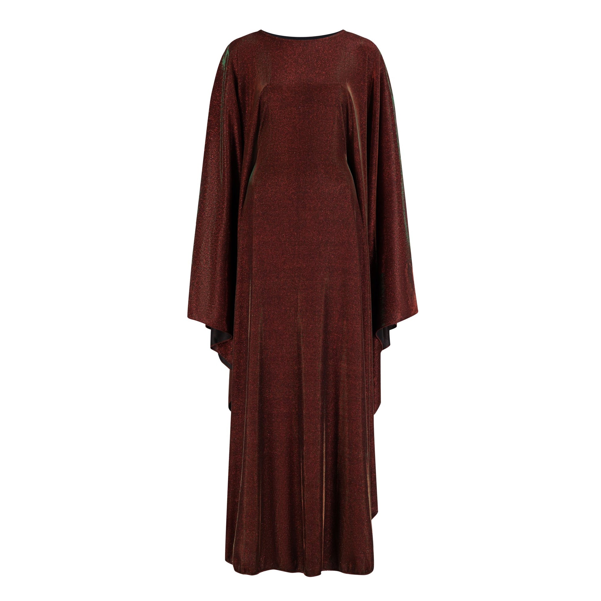 Shimmer Butterfly abaya colour-burgundy-front