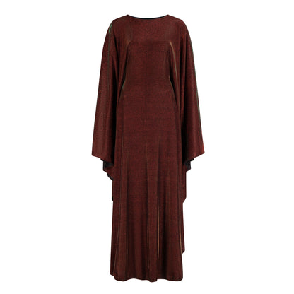 Shimmer Butterfly abaya colour-burgundy-front