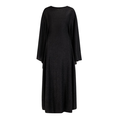 Shimmer Butterfly abaya colour-charcoal-front