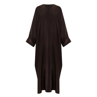 Azeena abaya colour-darkbrown-front