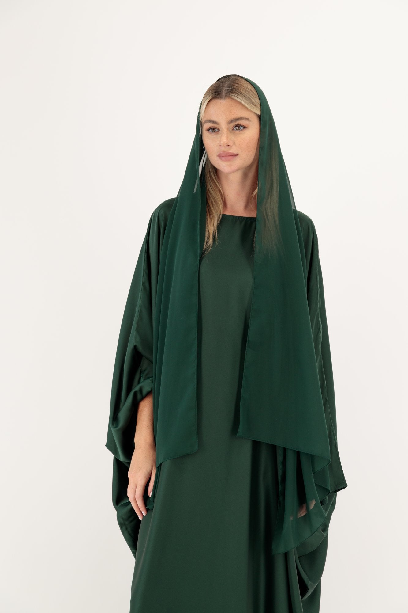 Silk Butterfly abaya colour-forest-front