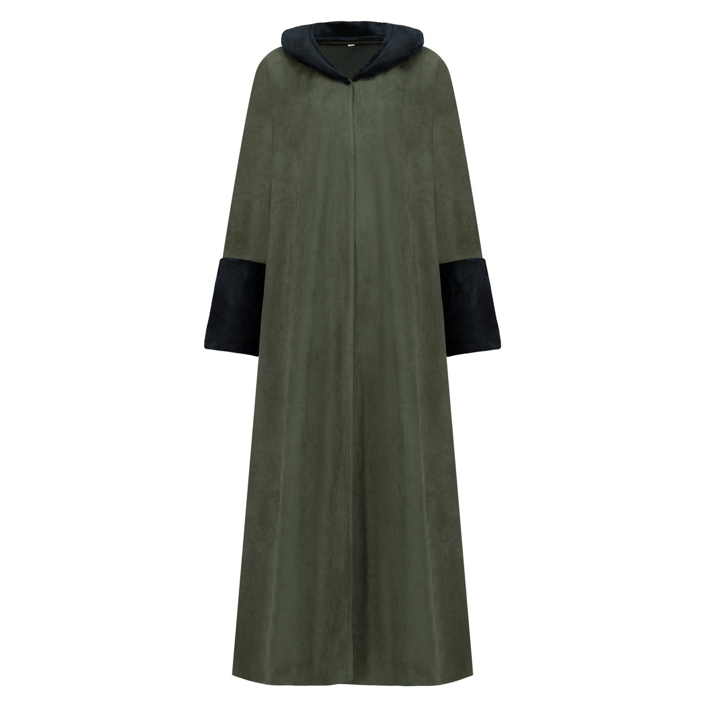 Fur Coat abaya colour-green-front