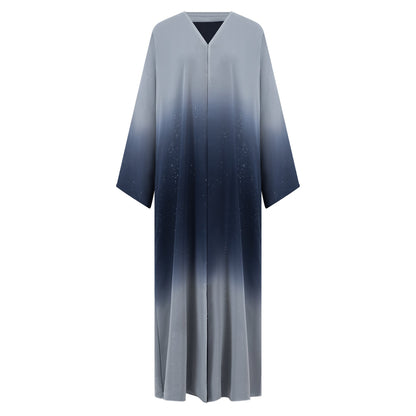Hana abaya colour-grey-blue-front