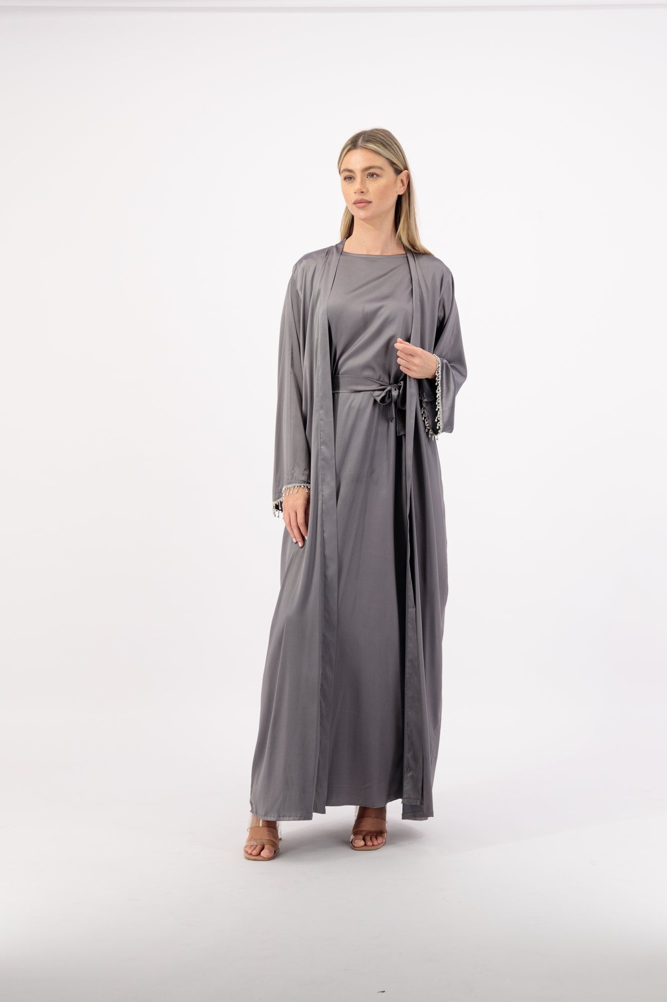 Studio 2 abaya colour-grey-front