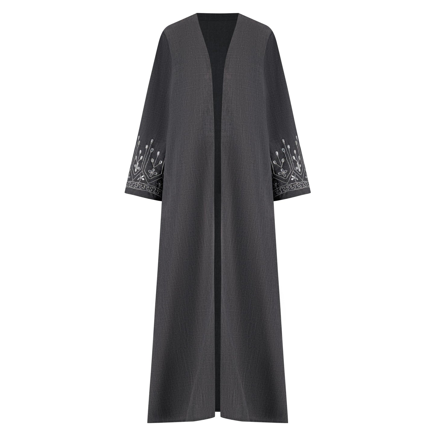 Aleya abaya colour-grey-front