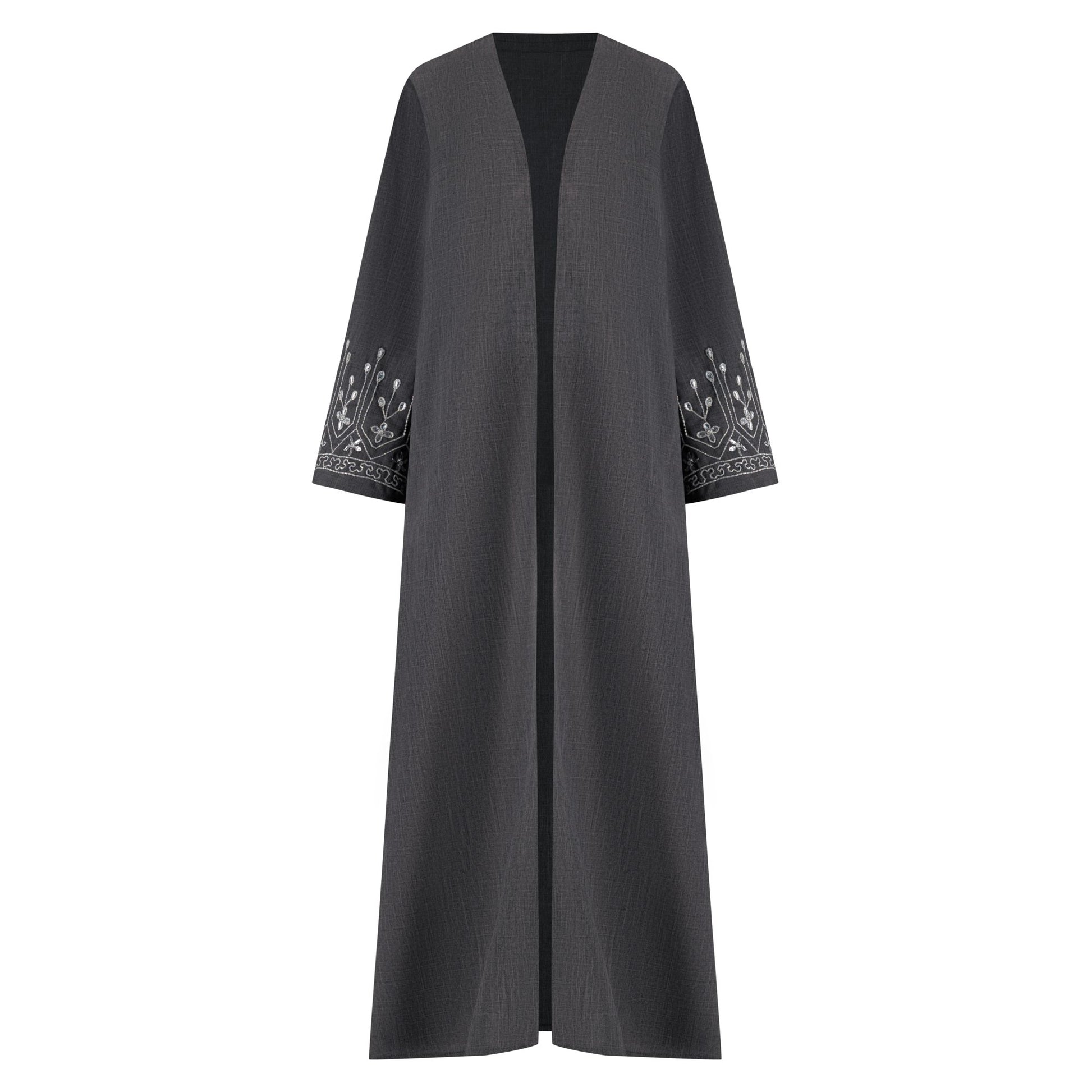 Aleya abaya colour-grey-front