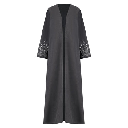Aleya abaya colour-grey-front