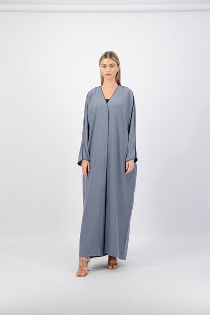 Hayat abaya colour-grey-front