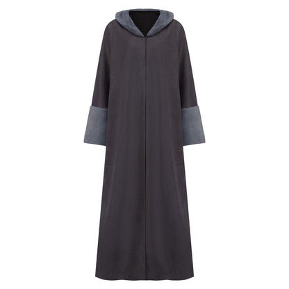 Fur Coat abaya colour-grey-front