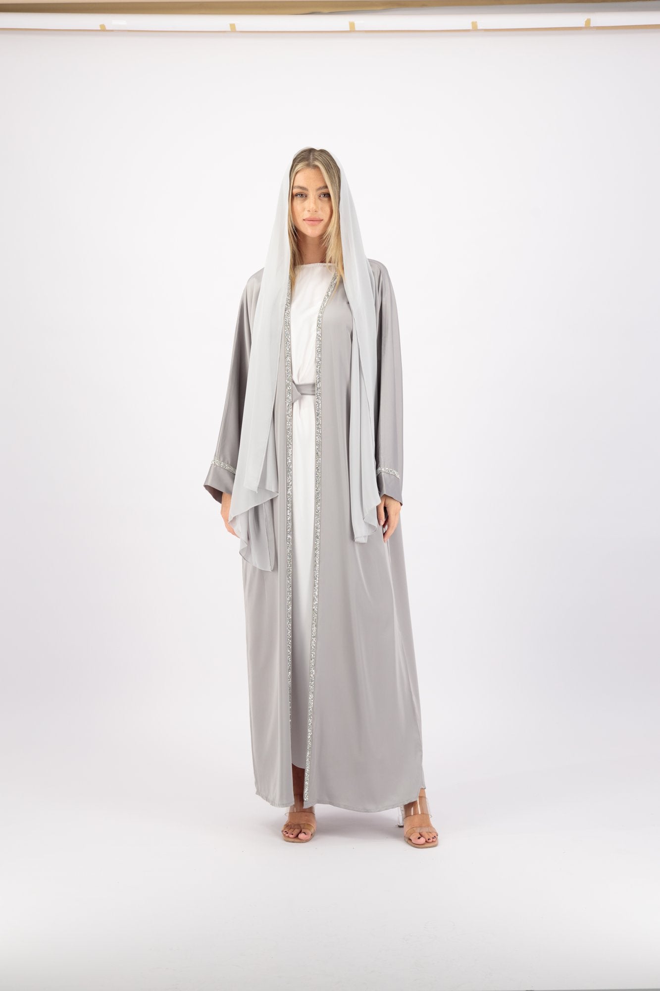 Elahi abaya colour-grey-front
