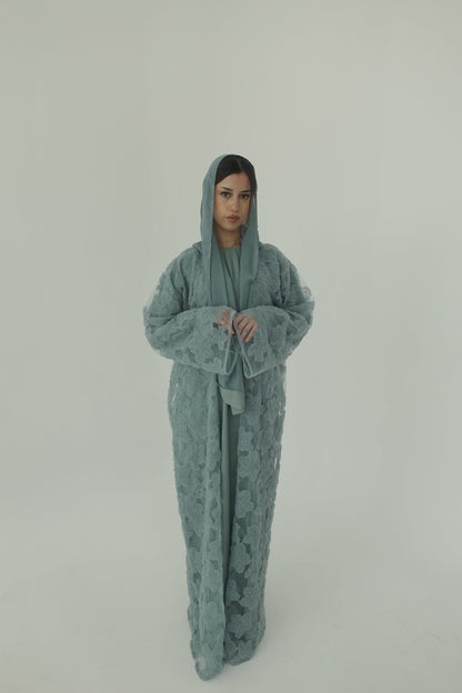Alana abaya colour-mint-front