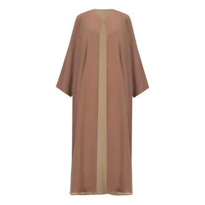 Mona abaya colour-mocha-front