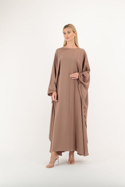 Nida Butterfly abaya colour-mocha-front
