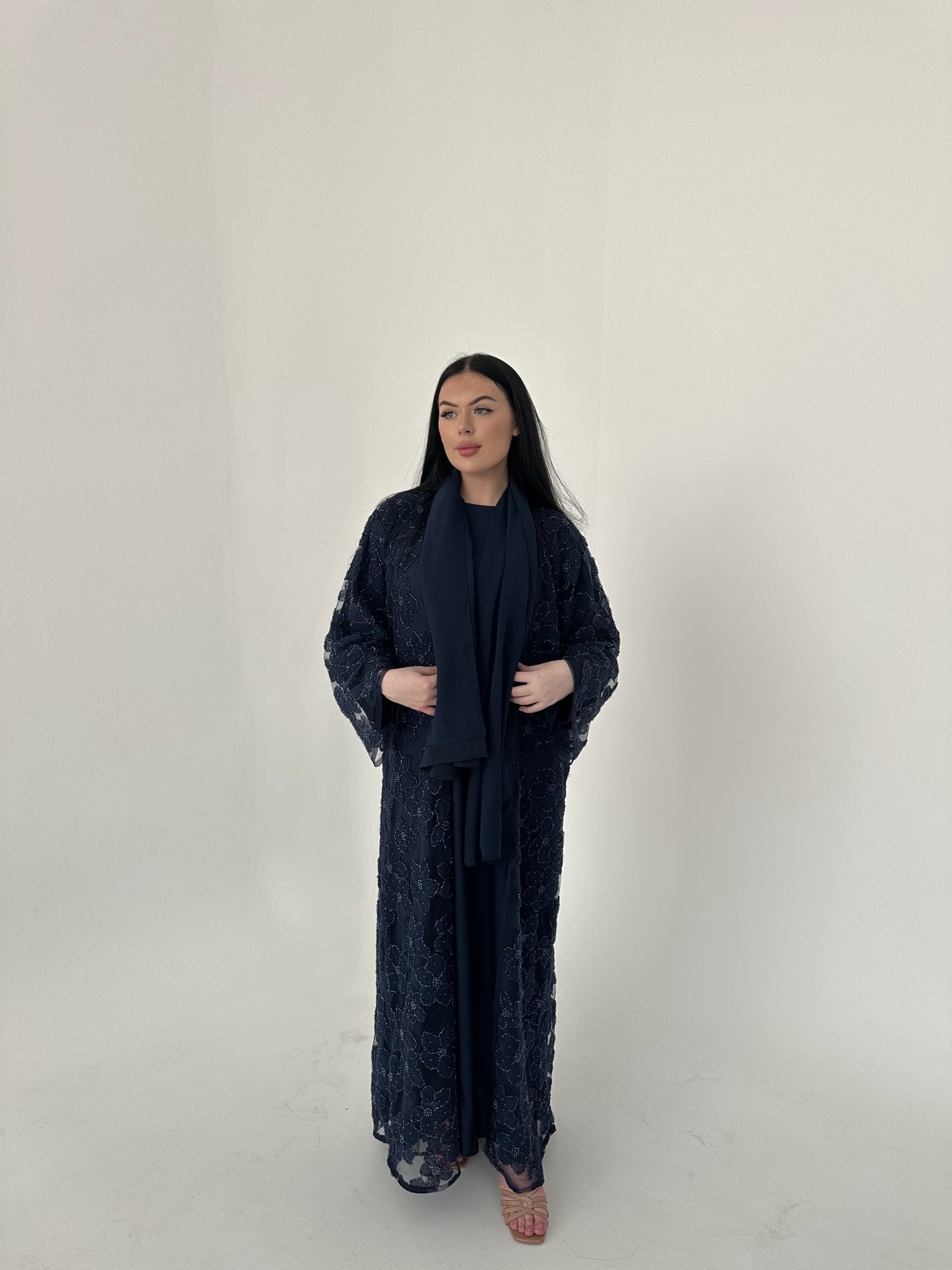 Alana abaya colour-navy-front