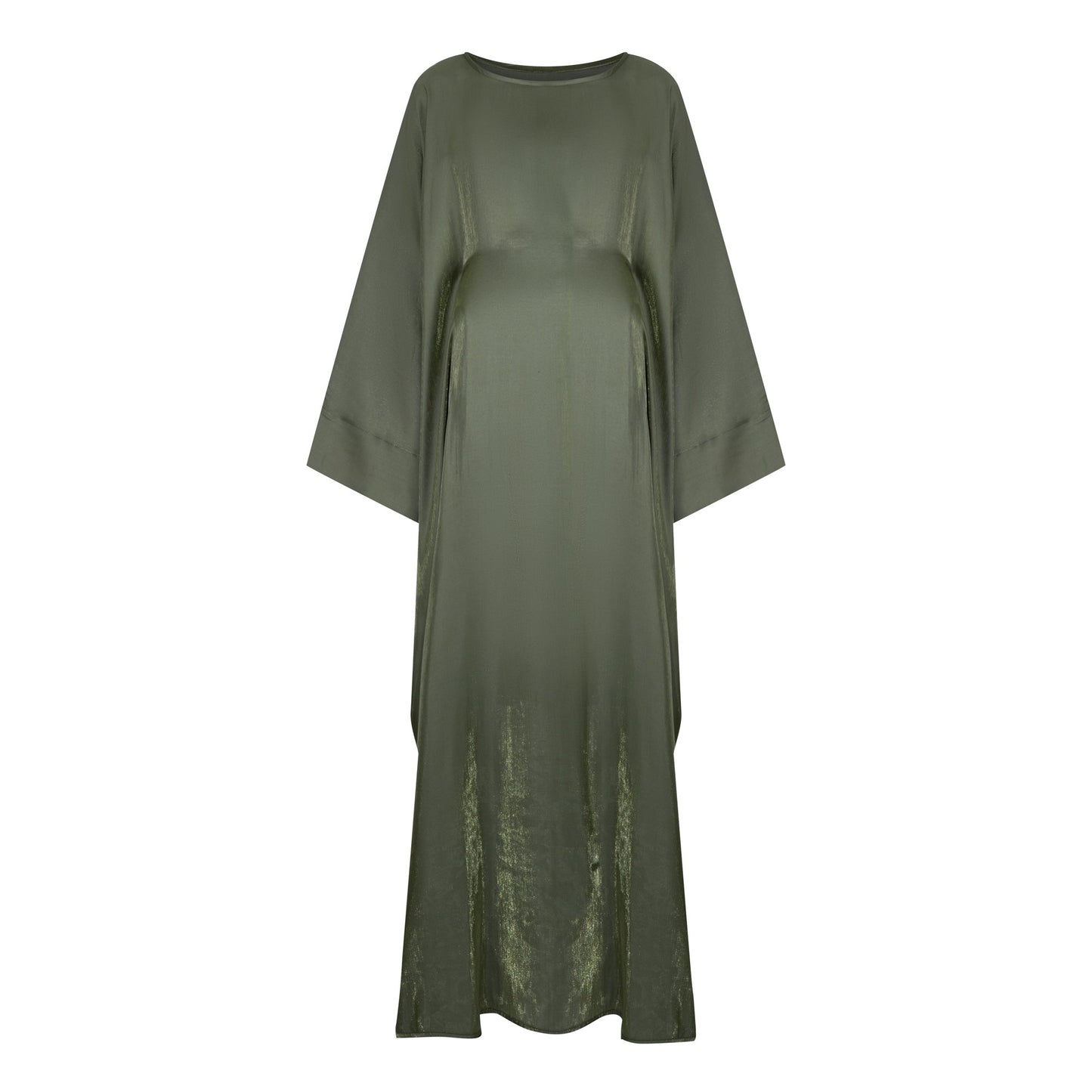 Shimmer Butterfly abaya colour-olive-front