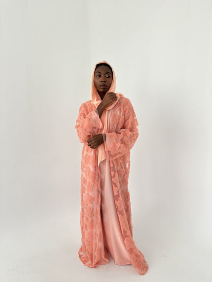 Alana abaya colour-peach-front