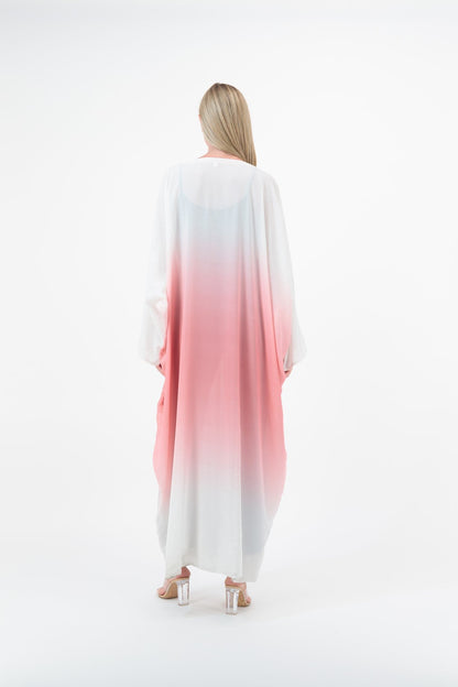 Ombre Shimmer abaya colour-pink-back
