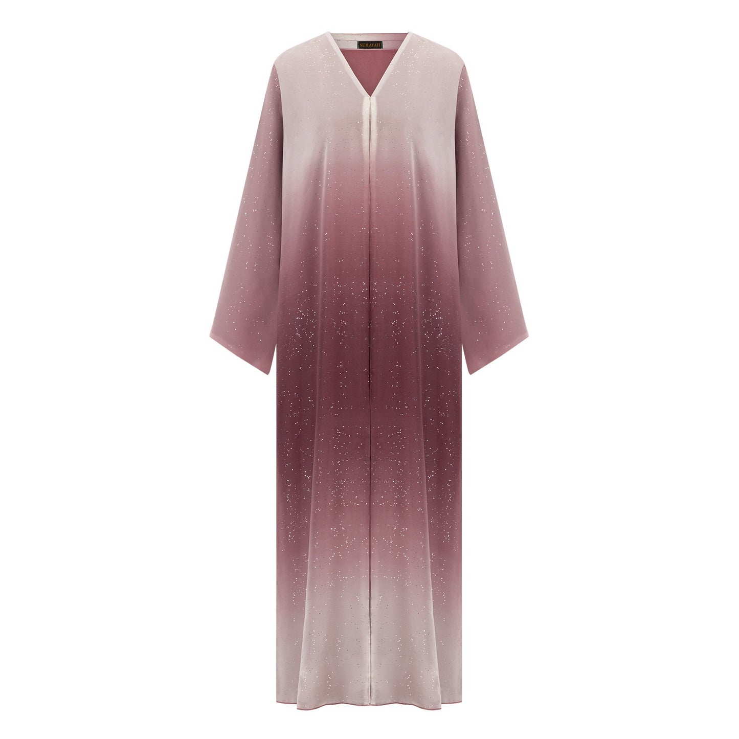 Ombre Shimmer abaya colour-pink-front