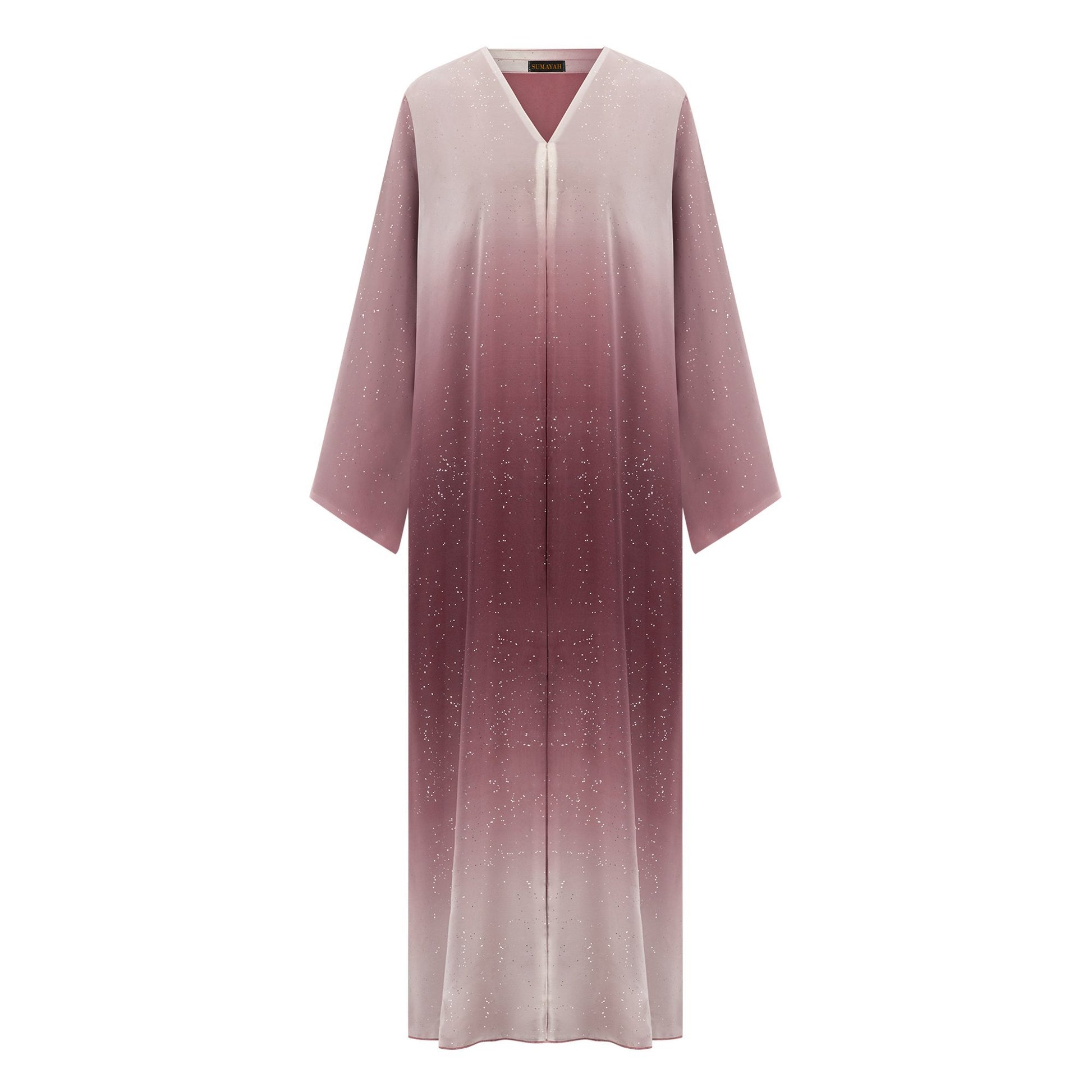 Ombre Shimmer abaya colour-pink-front