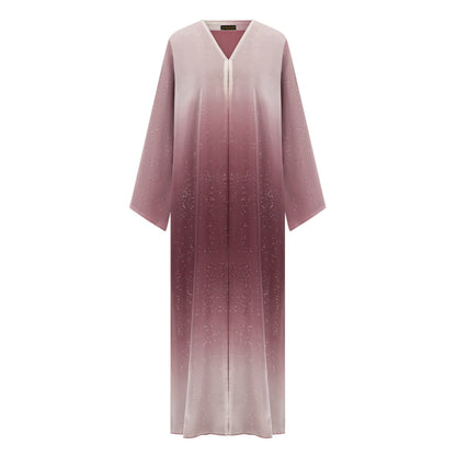 Ombre Shimmer abaya colour-pink-front