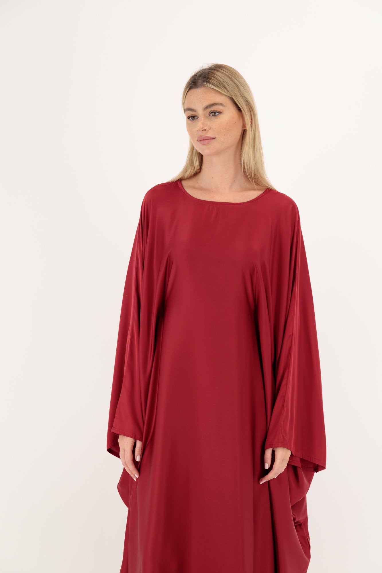Silk Butterfly abaya colour-red-front
