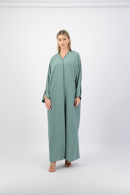 Hayat abaya colour-sage-front