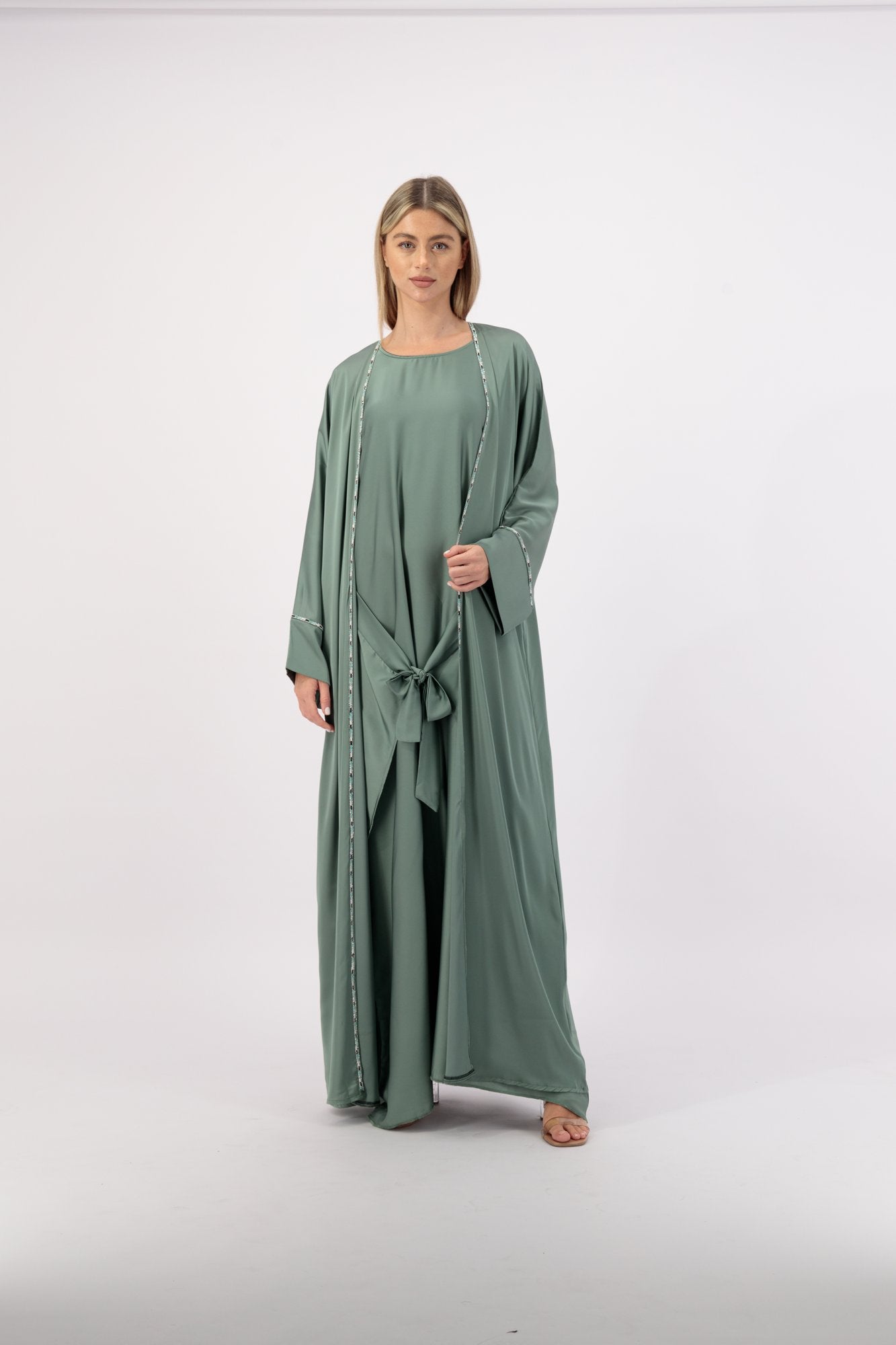Studio 2 abaya colour-sage-front