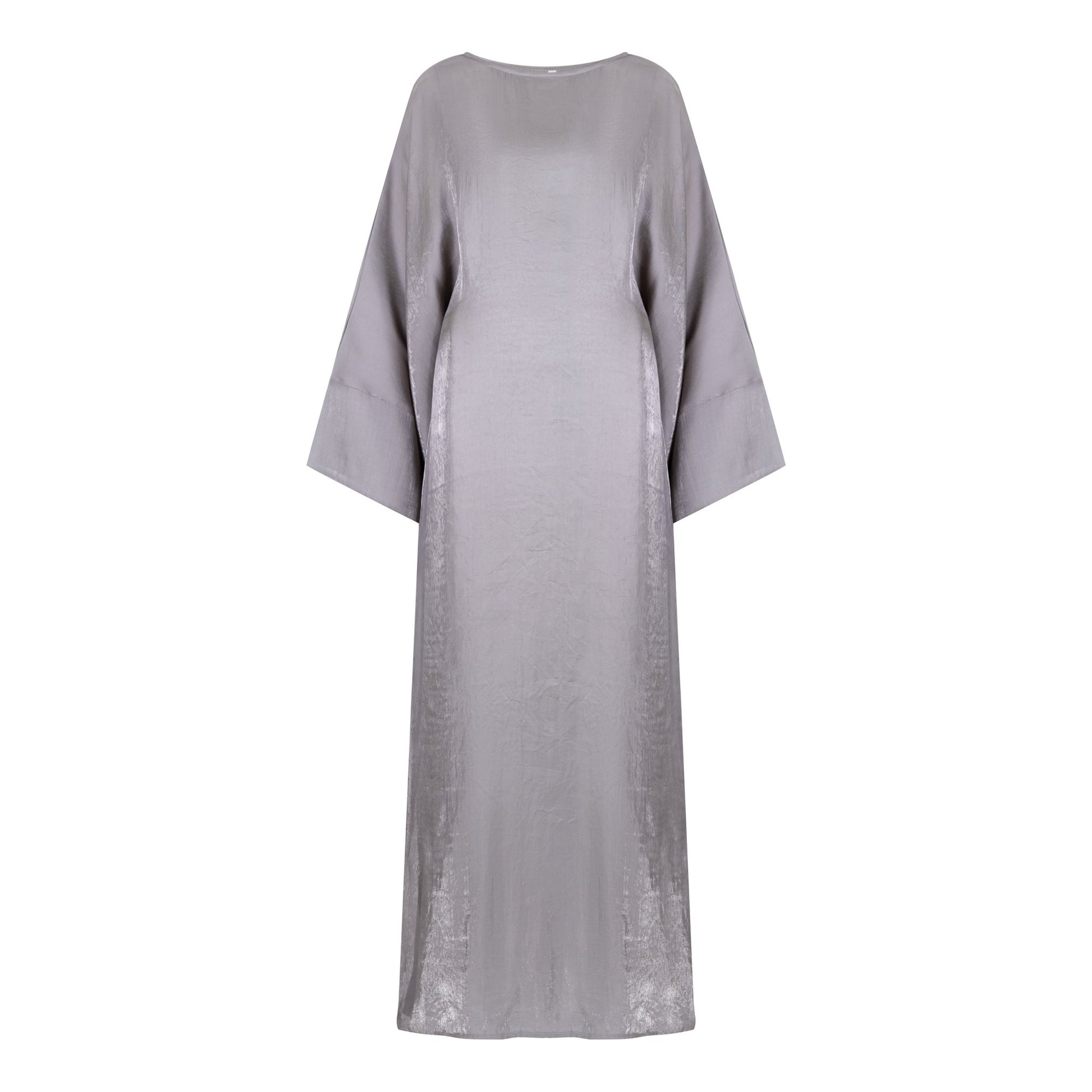 Shimmer Butterfly abaya colour-silver-front