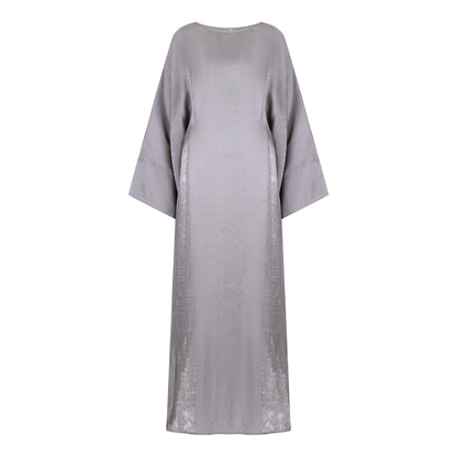 Shimmer Butterfly abaya colour-silver-front