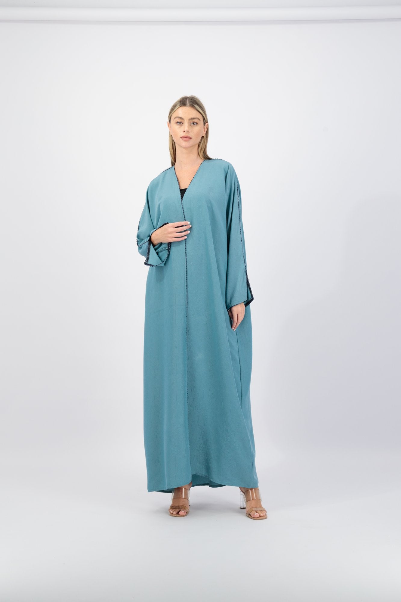 Hayat abaya colour-teal-front