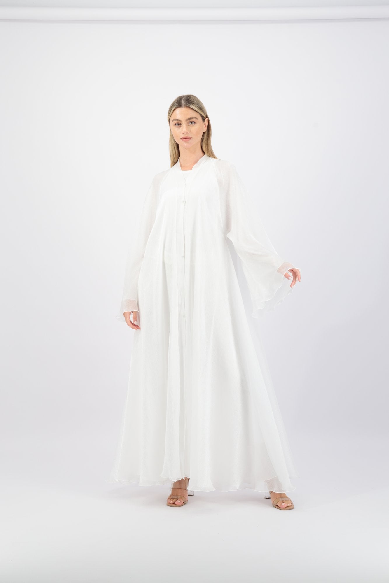 Sapphire abaya colour-white-front