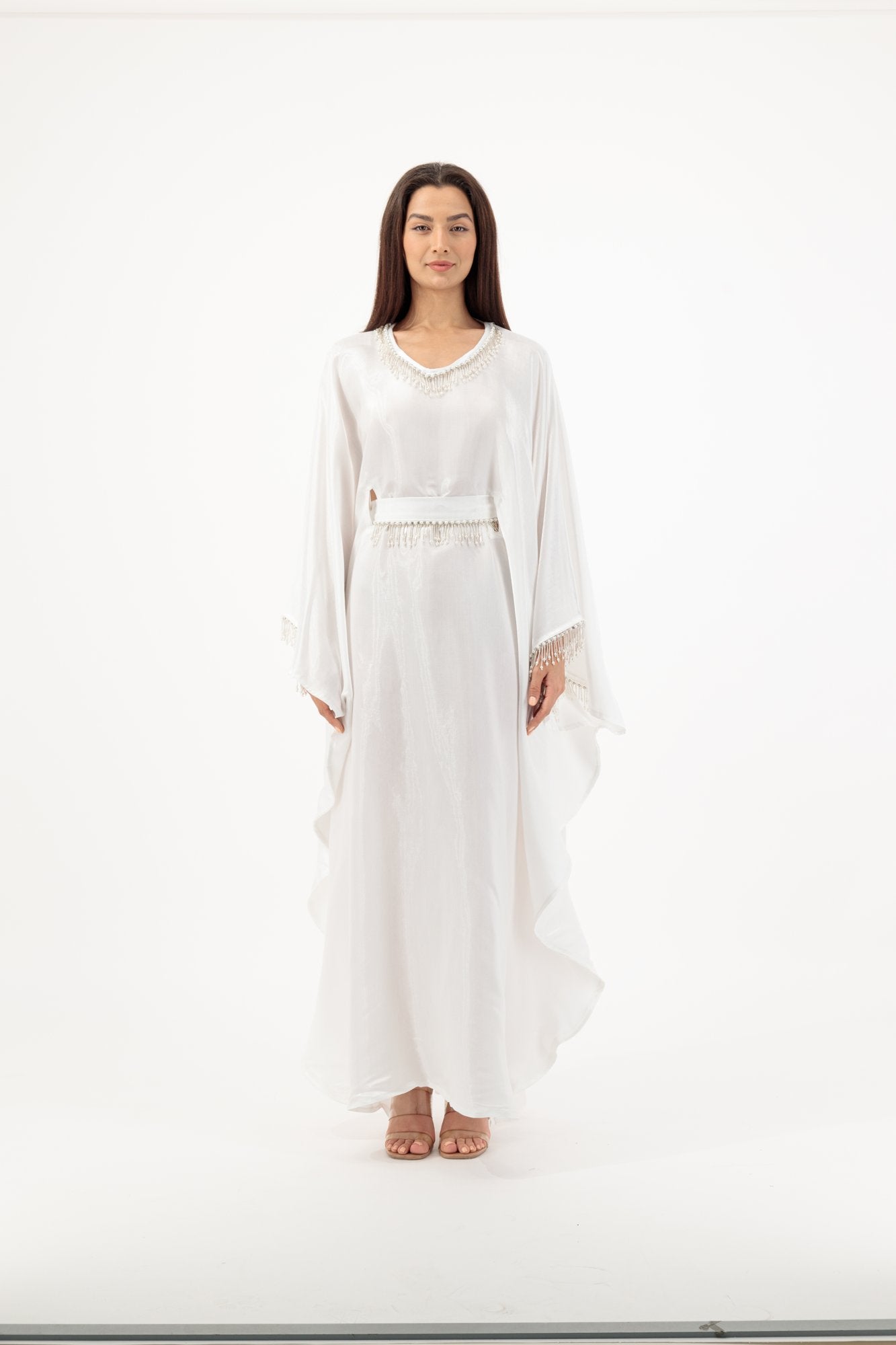 Sultana abaya colour-white-front