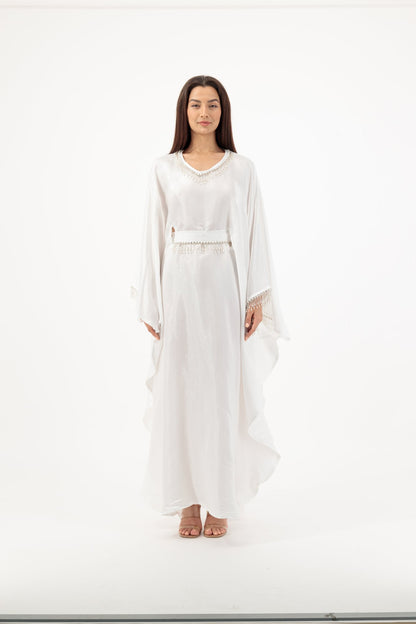Sultana abaya colour-white-front