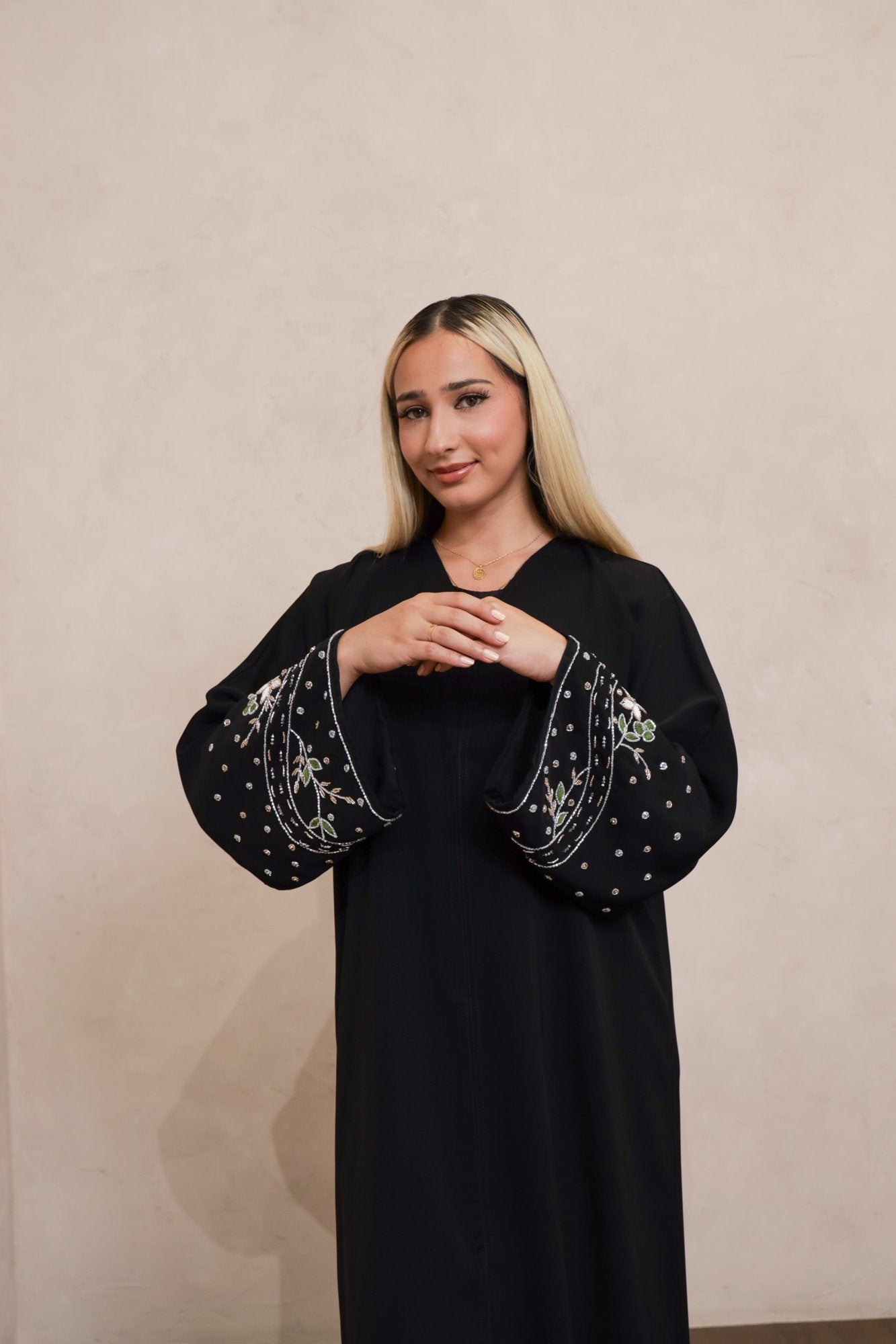 Reema abaya closeup
