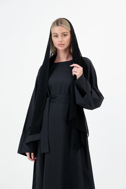 Plain Linen abaya closeup