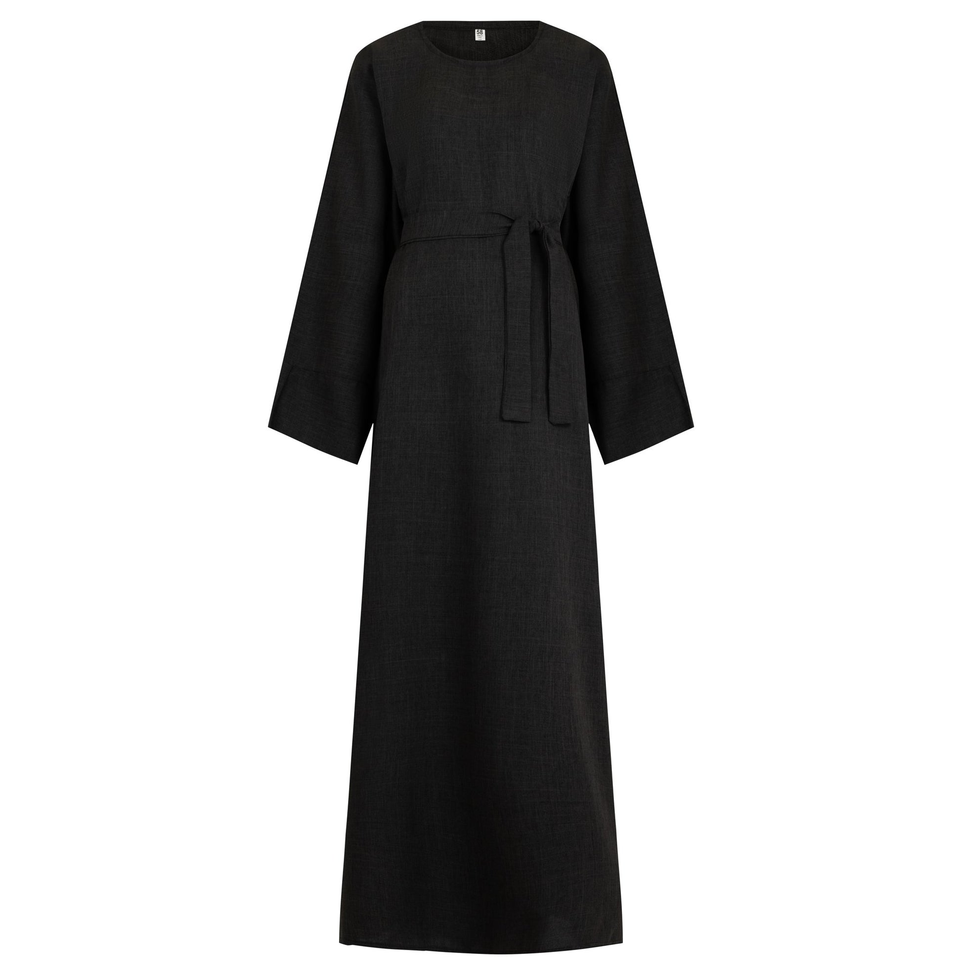 Plain Linen abaya front