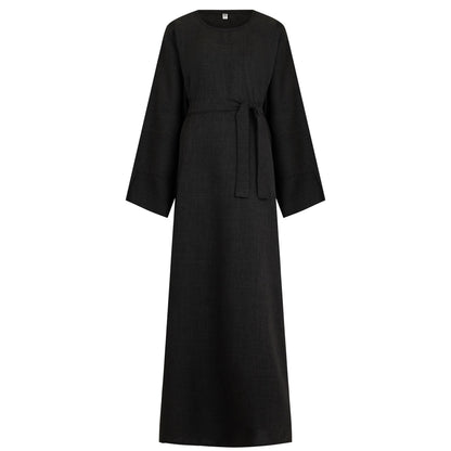 Plain Linen abaya front