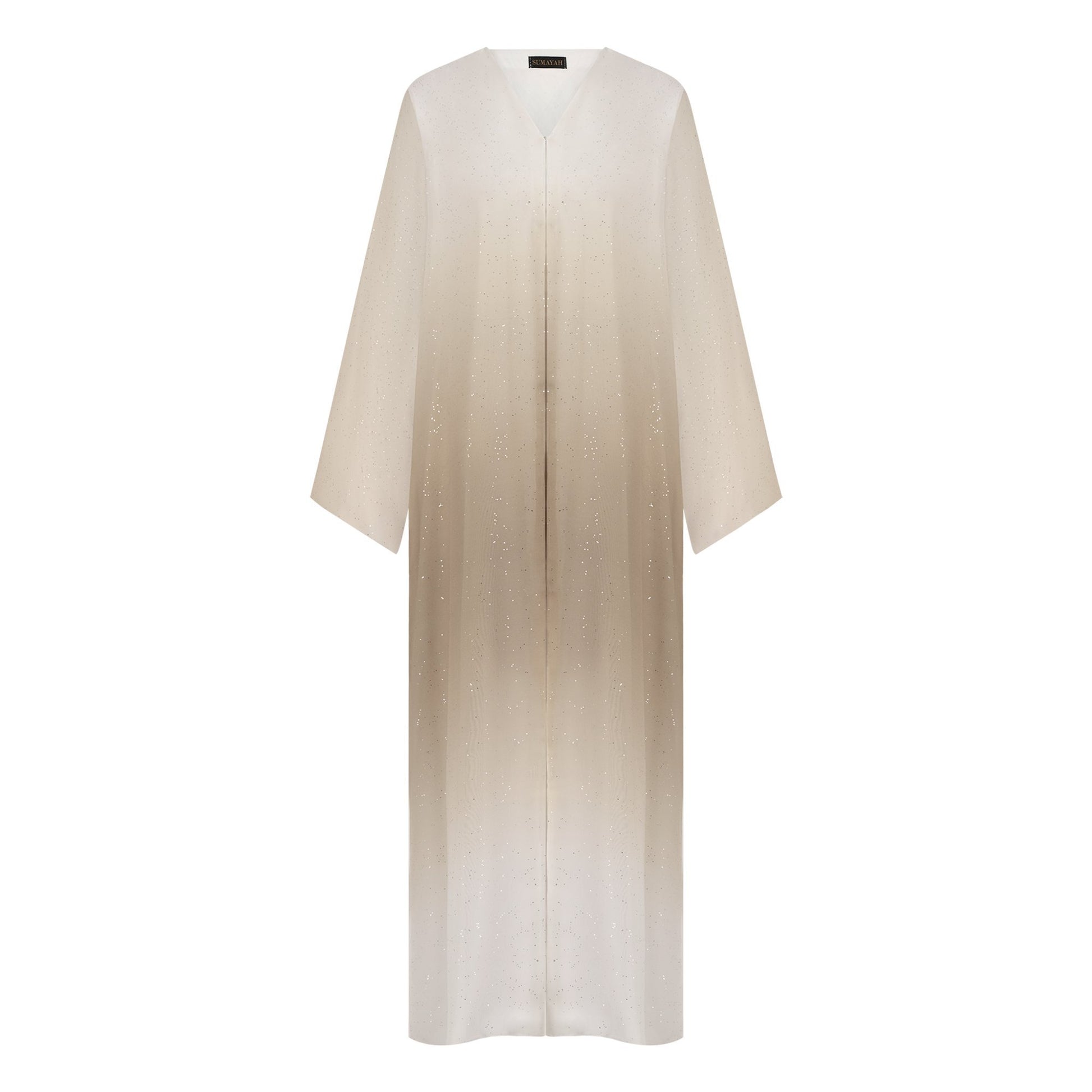Ombre Shimmer abaya front