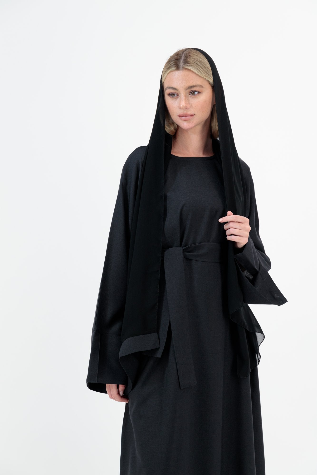 Plain Linen abaya sleeve