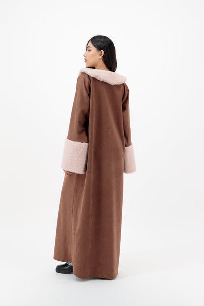 Fur Coat abaya model-back